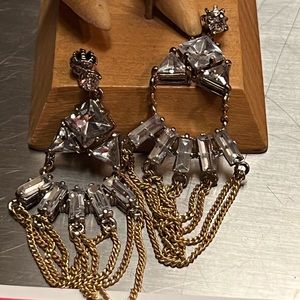 HP Vintage juicy couture crystal and multi chain chandelier style earrings